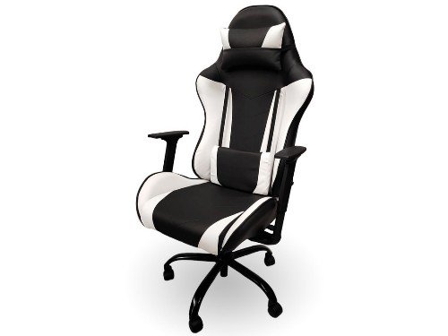 Sillon de escritorio Gamer Basic negro/blanco en eco cuero