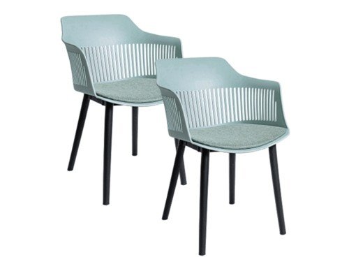 Silla Living Comedor Sc02 Verde Nictom Acolchado X2