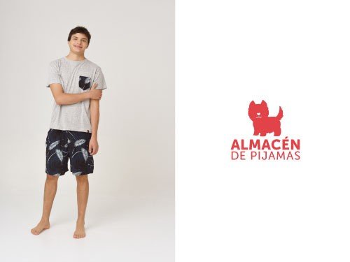 Conjunto Pijama Hombre Short y Manga Corta Azul | Almacén de pijamas