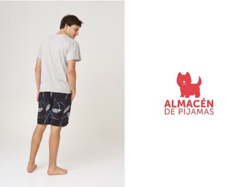 Conjunto Pijama Hombre Short y Manga Corta Azul | Almacén de pijamas