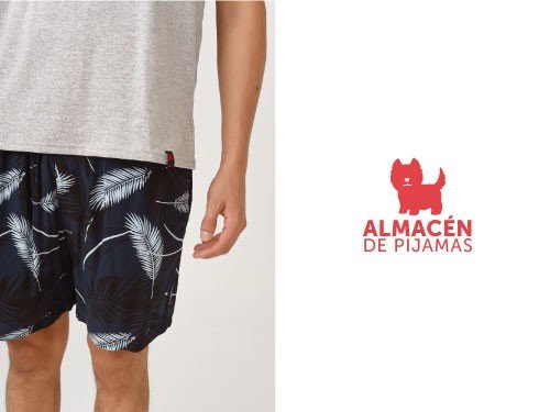 Conjunto Pijama Hombre Short y Manga Corta Azul | Almacén de pijamas