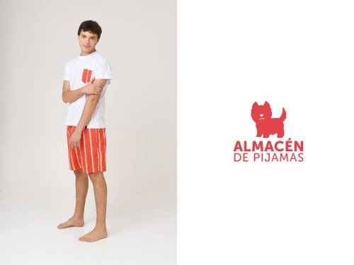 Conjunto Pijama Hombre Naranja Short y Manga Corta Almacén de pijamas