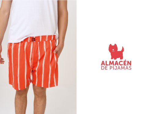 Conjunto Pijama Hombre Naranja Short y Manga Corta Almacén de pijamas