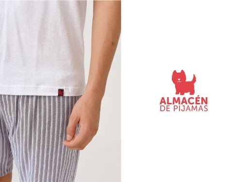 Pijama Hombre Short y Remera Corta Rayas Azul | Almacén de pijamas