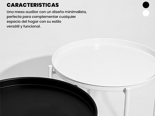 Mesa de arrime auxiliar hierro industrial con bandeja, La Balanza Shop