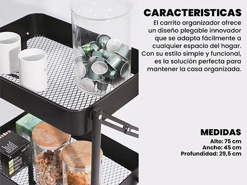 Carro auxiliar plegable multiuso metálico cocina, La Balanza Shop