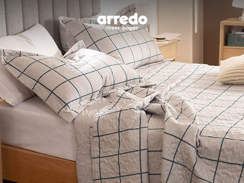 Cubrecama King Size Reversible Cuadros