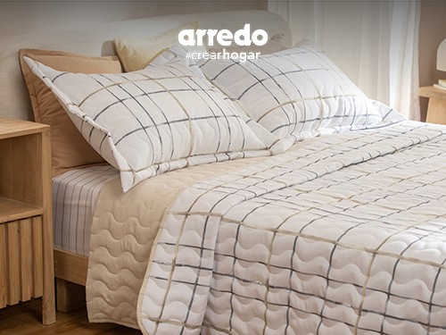 Cubrecama Queen Size Reversible Acuarelas Cuadrille