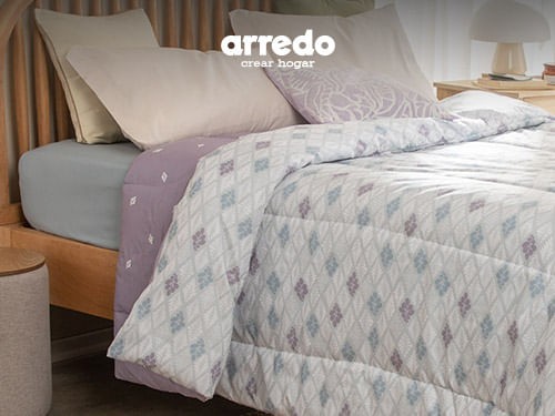 Acolchado King Size Reversible Flor en Rombo