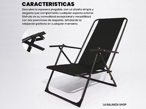 Reposera plegable silla playera de hierro resistente, La Balanza Shop