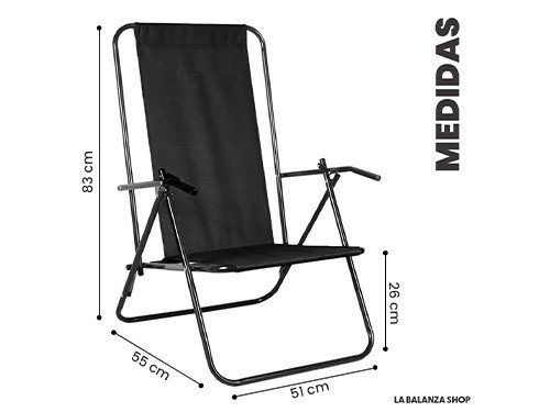 Reposera plegable silla playera de hierro resistente, La Balanza Shop