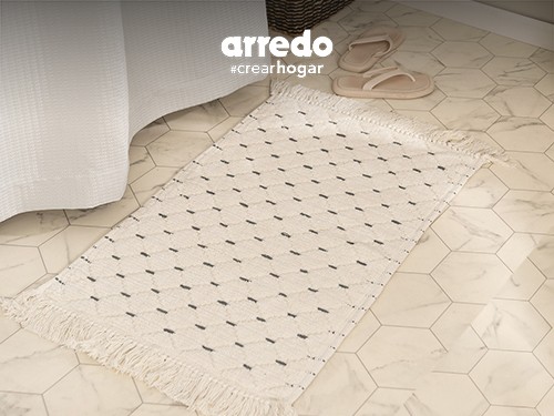 Alfombra de Baño Rectangular Caminos Cruzados con Flecos