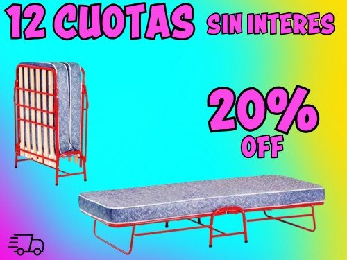 Cama Auxiliar Catre De Una Plaza Con Colchón!!