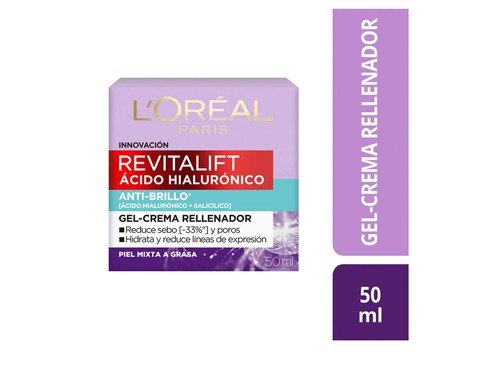 Gel Crema Anti-Brillo Loreal Revitalift Ácido Hialurónico x 50 ML