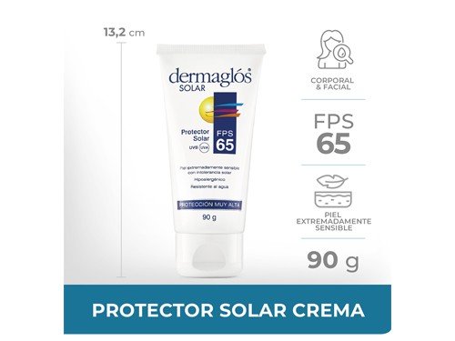 Protector Solar Dermaglós FPS65 Crema x 90g