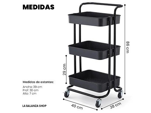 Carro organizador auxiliar multiuso cocina, La Balanza Shop