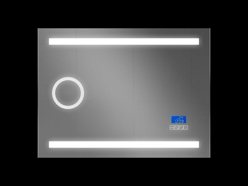 Espejo moscu con luz led y bluetooth, hora y temperatura 80 cm KW