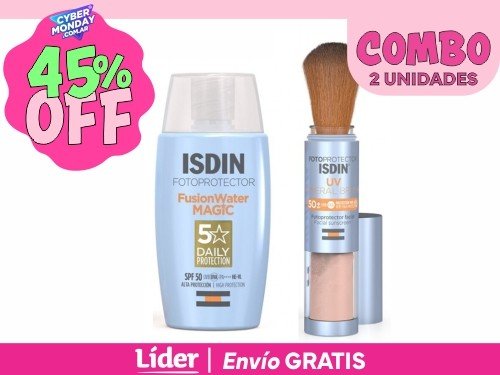 ISDIN COMBO Fotoprotector Facial:  Water Magic + Uv Mineral Brush