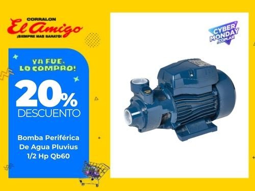 Bomba Periférica De Agua Pluvius 1/2 Hp Qb60