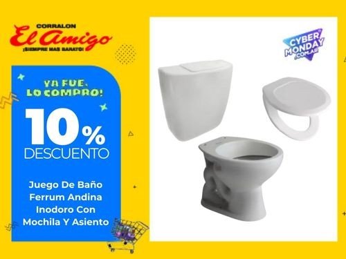 Juego De Baño Ferrum Andina Inodoro Con Mochila Y Asiento