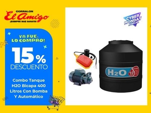 Combo Tanque H2O Bicapa 400 Litros Con Bomba Y Automátic Web