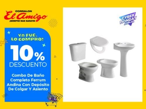 Combo De Baño Completo Ferrum Andina Con Depósito De Colgar Y Asiento