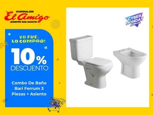 Combo De Baño Bari Ferrum 3 Piezas + Asiento Web