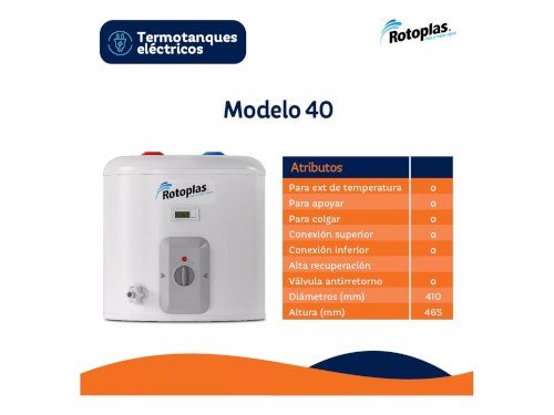 Termotanque Eléctrico 40 Litros Rotoplas Ter40