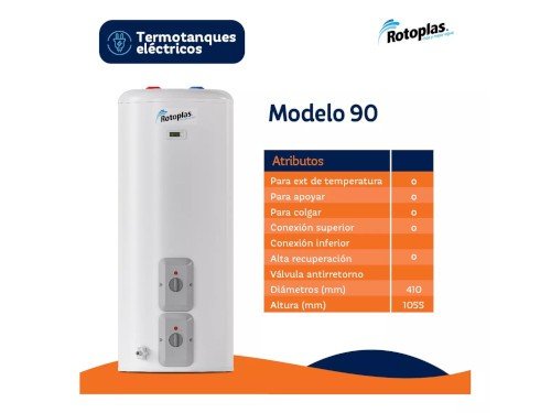 Termotanque 90l Rotoplas Ter90ar Electrico Alta Recuperación