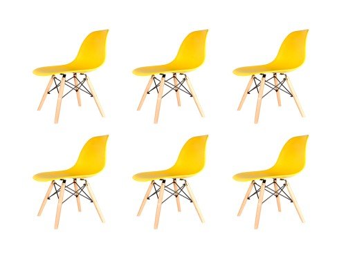 Sillas Eames Amarillas x6