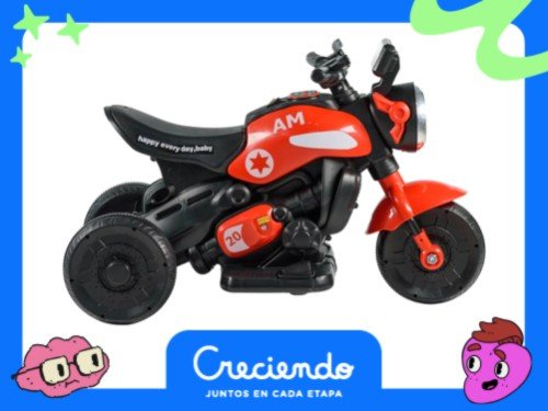 Moto Deportiva Bateria 3 Ruedas Infantil 6v Con Musica Y Luz