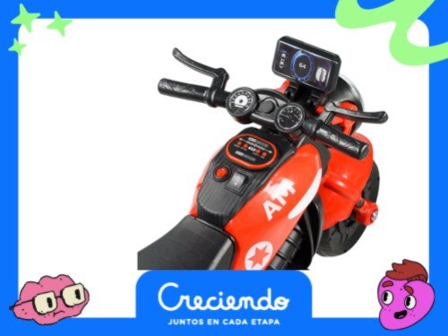 Moto Deportiva Bateria 3 Ruedas Infantil 6v Con Musica Y Luz