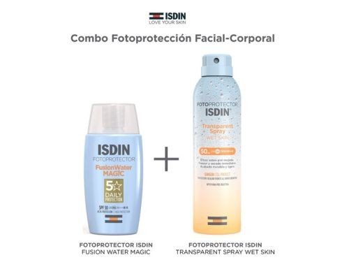 Combo Isdin Fotoprotección Corporal-Facial FPS50+ Water Magic + Spray