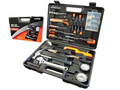 SET CAJA DE HERRAMIENTAS DE HOGAR REFORZADO ALPINA 126 PIEZAS