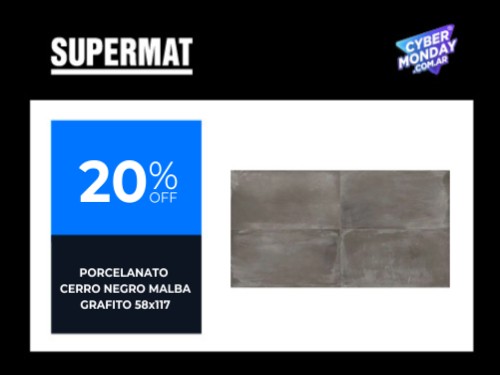 Porcelanato Cerro Negro Malba Grafito 58x117