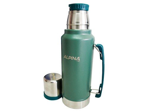 TERMO ACERO INOXIDABLE 1 LITRO CON PICO CEBADOR ALPINA PORTATIL