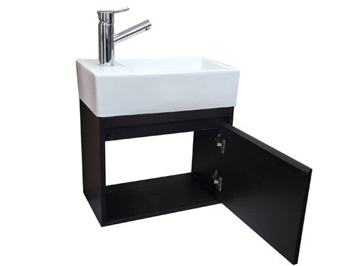 Vanitory Toilette Wengue 1 Puerta Con Bacha Piazza A146 45x25 CM