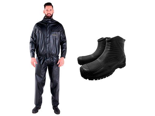 KIT DE LLUVIA PVC BRASIL HOMBRE ALPINA TRAJE EQUIPO PILOTO + BOTAS