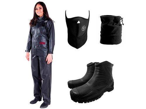 KIT LLUVIA MUJER ALPINA TRAJE EQUIPO PILOTO + BOTAS + CUELLO + MASCARA