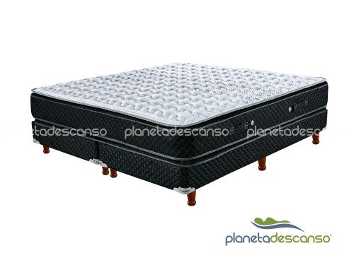 Colchón y sommier con Pillow Queen Resortes 200x160x33  Cannon Doral