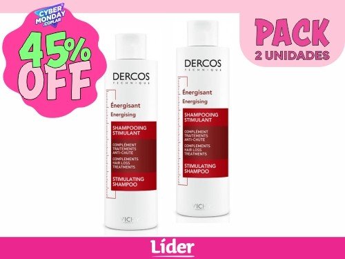 VICHY Dercos Shampoo Energizante x 200 Ml.  Pack x 2 ud.