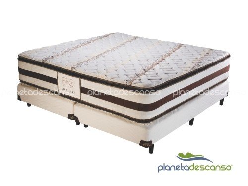 Colchón y sommier King resortes pocket 200x200x37 Gani Shankar