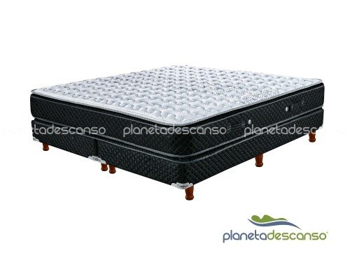 Colchón y sommier con Pillow King Resortes 200x200x33  Cannon Doral