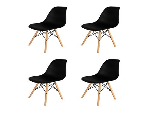 Sillas Eames Negras x4