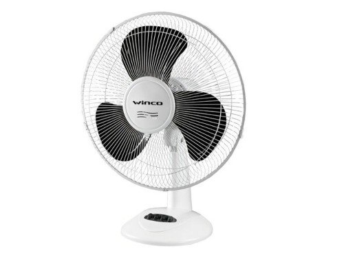 Ventilador de Mesa Winco W326ia 16" 3 Palas Negro Estructura Blanca