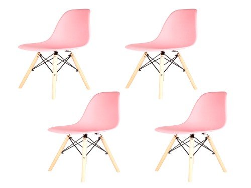 Sillas Eames Rosas x4