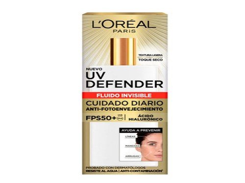 Protector Solar L'Oreal Paris Uv Defender Fluido Invisible FPS50+