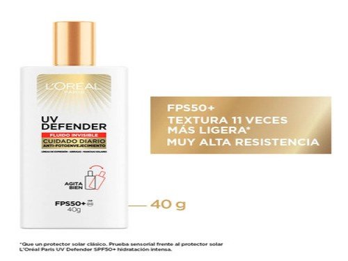 Protector Solar L'Oreal Paris Uv Defender Fluido Invisible FPS50+