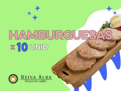 Hamburguesas de pollo x 10 unid