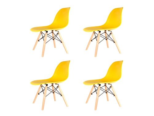 Sillas Eames Amarillas x4